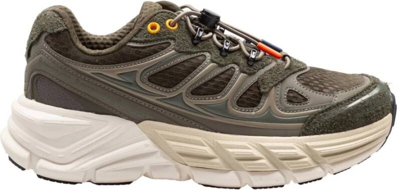 Barracuda Militair Groene Stof- en Suède Sneakers