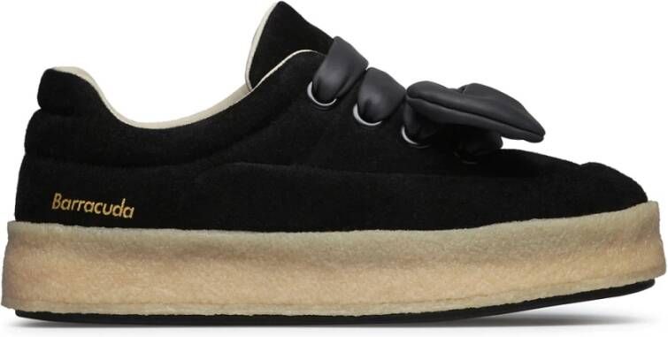 Barracuda Zwarte Crane Sneaker Suède Elastische Boog