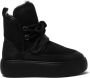 Barracuda Zwarte Shearling Platform Veterschoenen - Thumbnail 1