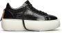 Barracuda Zwarte Sneakers met Geperforeerd Leren Bovenwerk - Thumbnail 1