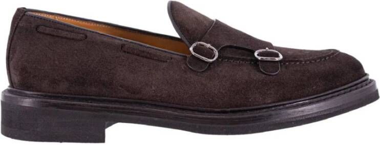 Barrett Dubbele Gesp Suède Loafer Brown Heren