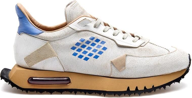 Be Positive Stone-avorio Sneakers Space Race Crackle Mix White Heren
