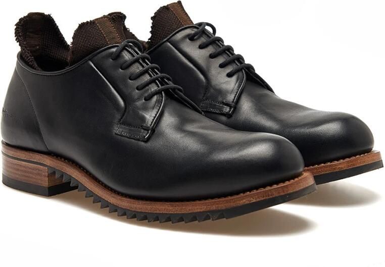 Be Positive Zwarte Leren Derby Sneakers