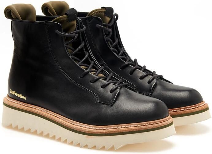 Be Positive Zwarte Militair Groene Sneakers Master Md