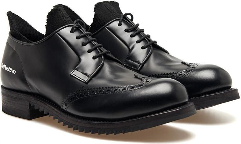 Be Positive Zwarte Sneakers met Geribbelde Sok