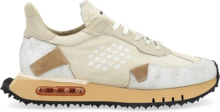 Be Positive Beige leren Space Race sneakers