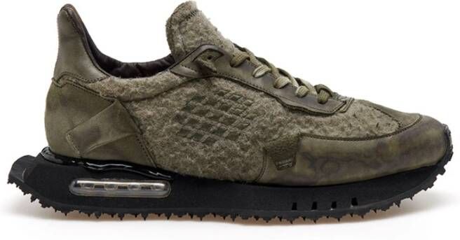 Be Positive Groene Militaire Sneakers Winterstijl