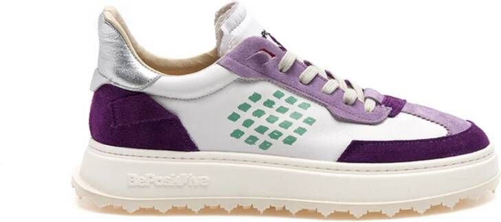 Be Positive Paarse Sneakers met Leren Details Purple Dames