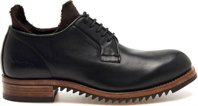 Be Positive Zwarte Leren Derby Sneakers