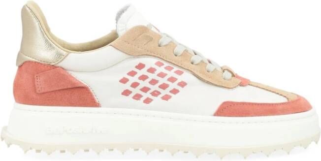 Be Positive Witte en roze leren sneakers Cuprace Wing