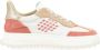 Be Positive Witte en roze leren sneakers Cuprace Wing - Thumbnail 1