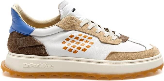 Be Positive Witte Leren Wing Sneakers