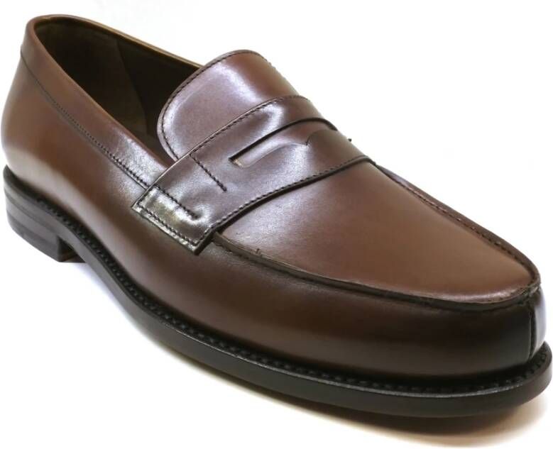 Berwick Bruine Kalfleren Loafer met Penny Strap Brown Heren