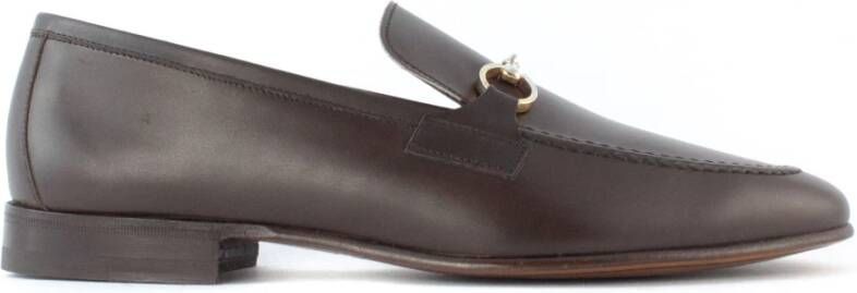 Berwick Bruine leren loafer met metalen hardware Brown Heren