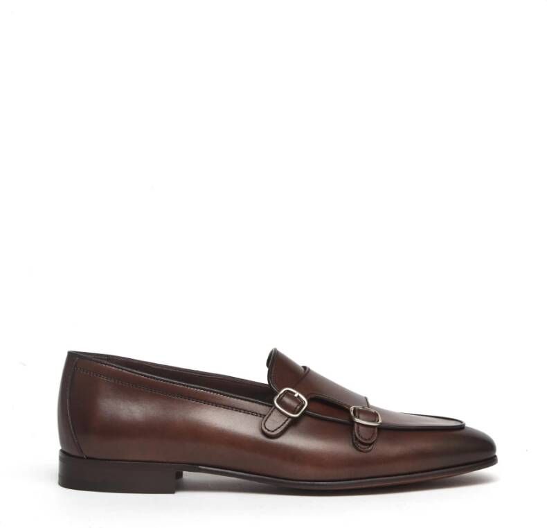 Berwick Bruine leren Monk Strap schoenen Brown Heren