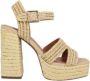 Bibi Lou Beige Raffia Sandalen met 15cm Hak - Thumbnail 1