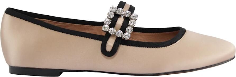 Bibi Lou Beige Satin Swarovski Ballerina Schoenen
