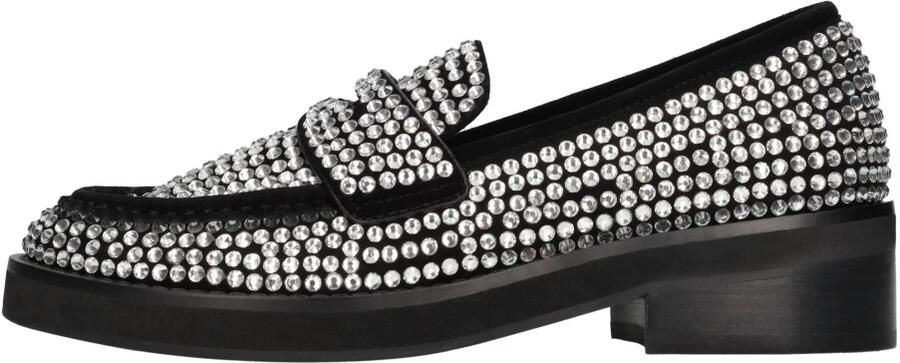 Bibi Lou Fabric and Rhinestone Loafers