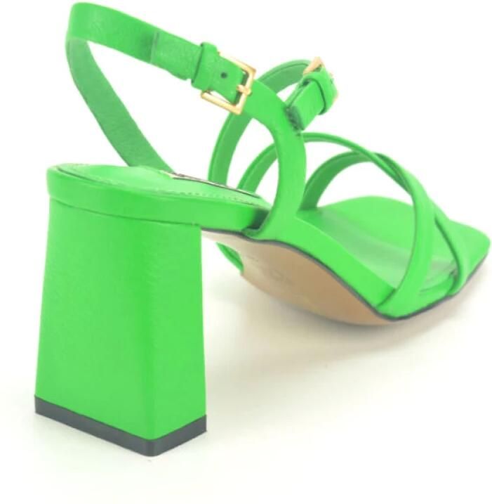 Bibi Lou Stijlvolle Leren Hoge Hak Sandalen Groen Dames - Foto 2