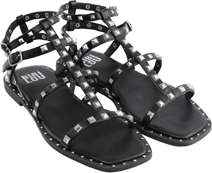 Bibi Lou Zwarte Studs Leren Sandalen Black Dames - Foto 2