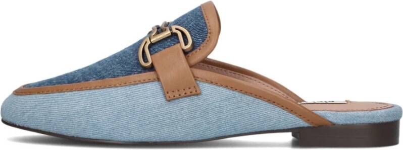 Bibi Lou Blauwe Denim Instappers Stijlvol Comfort Blue Dames