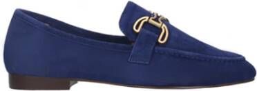 Bibi Lou Blauwe Suède Loafer met Gouden Gesp