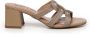 Bibi Lou Bruine sandalen met textiel bovenwerk en hakken - Thumbnail 1