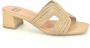 Bibi Lou Camel Raffia Muil O. DH. 4cm Beige Dames - Thumbnail 1