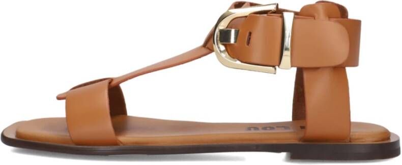 Bibi Lou Elegante Bruine Sandalen met Vierkante Neus