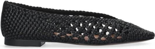 Bibi Lou Gevlochten leren vierkante neus platte schoenen