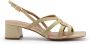 Bibi Lou Gouden leren sandalen met geweven achterkant - Thumbnail 1