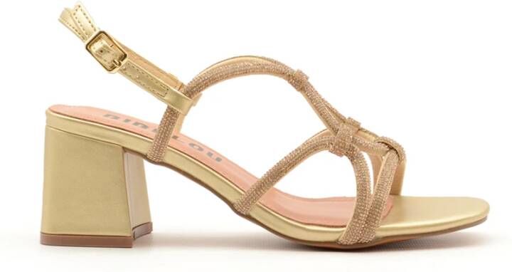 Bibi Lou Gouden Strass Gekruiste Sandalen