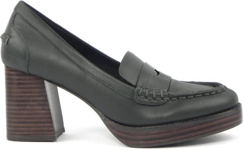 Bibi Lou Groene leren instapper schoen Green Dames