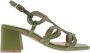 Bibi Lou Groene Sandalen met Vierkante Neus Gesp Sluiting - Thumbnail 1
