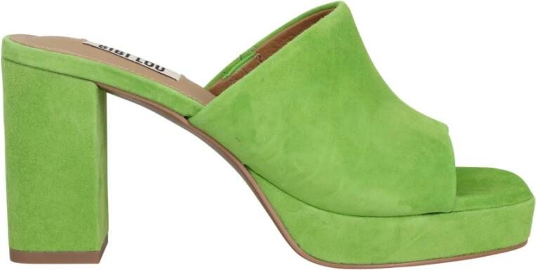Bibi Lou Leren Hakken Muiltjes voor Vrouwen Green Dames
