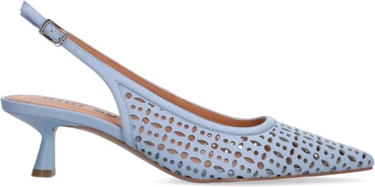 Bibi Lou Lichtblauwe Laser Gesneden Slingback Hakken