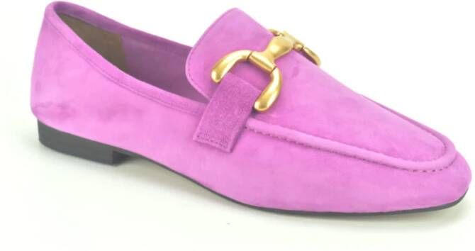 Bibi Lou Lilla Daim College Plat Loafers Purple Dames