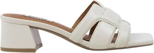 Bibi Lou Naoko Flip-Flops Elegante witte leren slippers White Dames