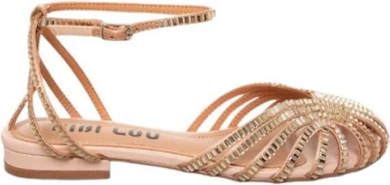 Bibi Lou Platte Juweel Sandaal in Naakt Leer