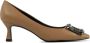 BiBi Lou Dames Pumps Damesschoenen Suède Kitten heel hoogte 6 cm 656Z10VK Camel - Thumbnail 1