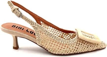 Bibi Lou Rafia Slingback Off White Sandal