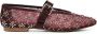 Bibi Lou Rhinestone Gesp Platte Schoenen Bordeaux - Thumbnail 1