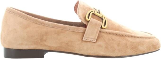 Bibi Lou Beige Suède Loafers met Gouden Gesp Beige Dames - Foto 11