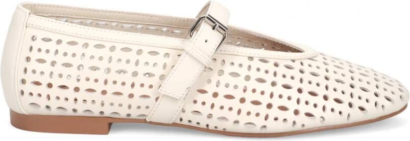 Bibi Lou Witte geperforeerde leren balletflats White Dames