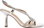 Bibi Lou Zilveren Leren Sandalen met Front Weave - Thumbnail 1