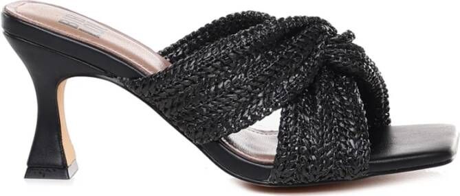 BiBi Lou Sandalen Dames Sandalen Instappers Damesschoenen Leer Blokhak 881Z94 Zwart - Foto 5