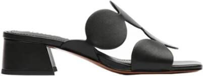 Bibi Lou Zwarte leren sandalen met cirkelbanden