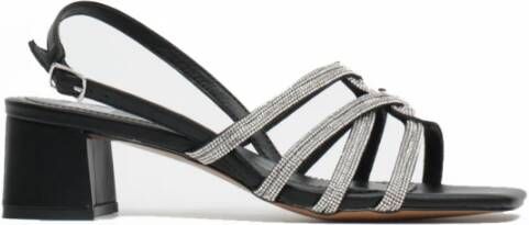 Bibi Lou Zwarte vierkante sandalen met open neus