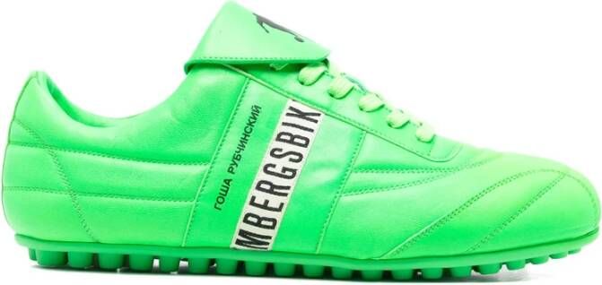 Bikkembergs Fluorescerend Groene Leren Veterschoenen
