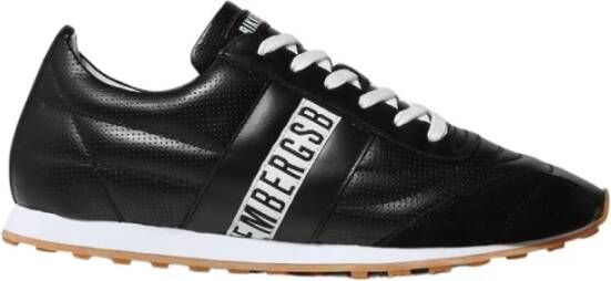 Bikkembergs Geperforeerde Leren Sneakers voor Mannen Black Heren